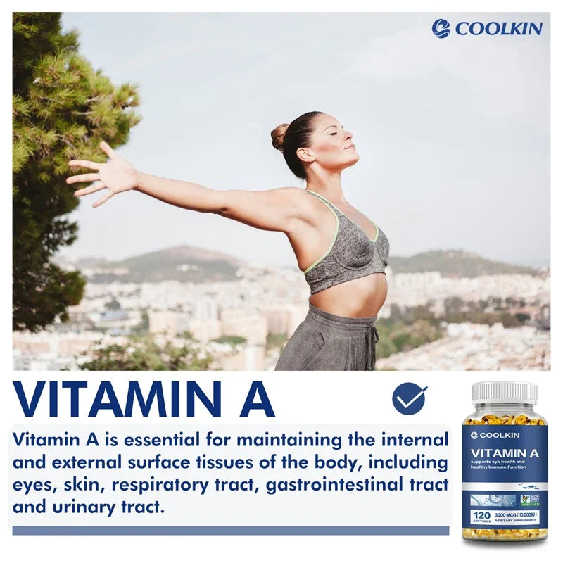Vitamina A 10,000 UI Coolkin | Apoyo para la Salud de los Ojos, la Piel y el Sistema Inmunológico