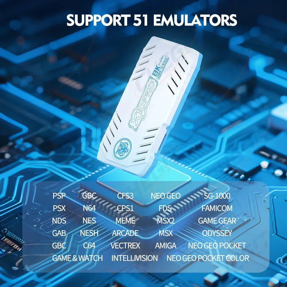 Nuevo 128G 50000 + Game Stick X10 Pro 4K Video TV consola de juegos inalámbricos Gamepads Videojuego/64G 20000+ juegos Arcade clásicos