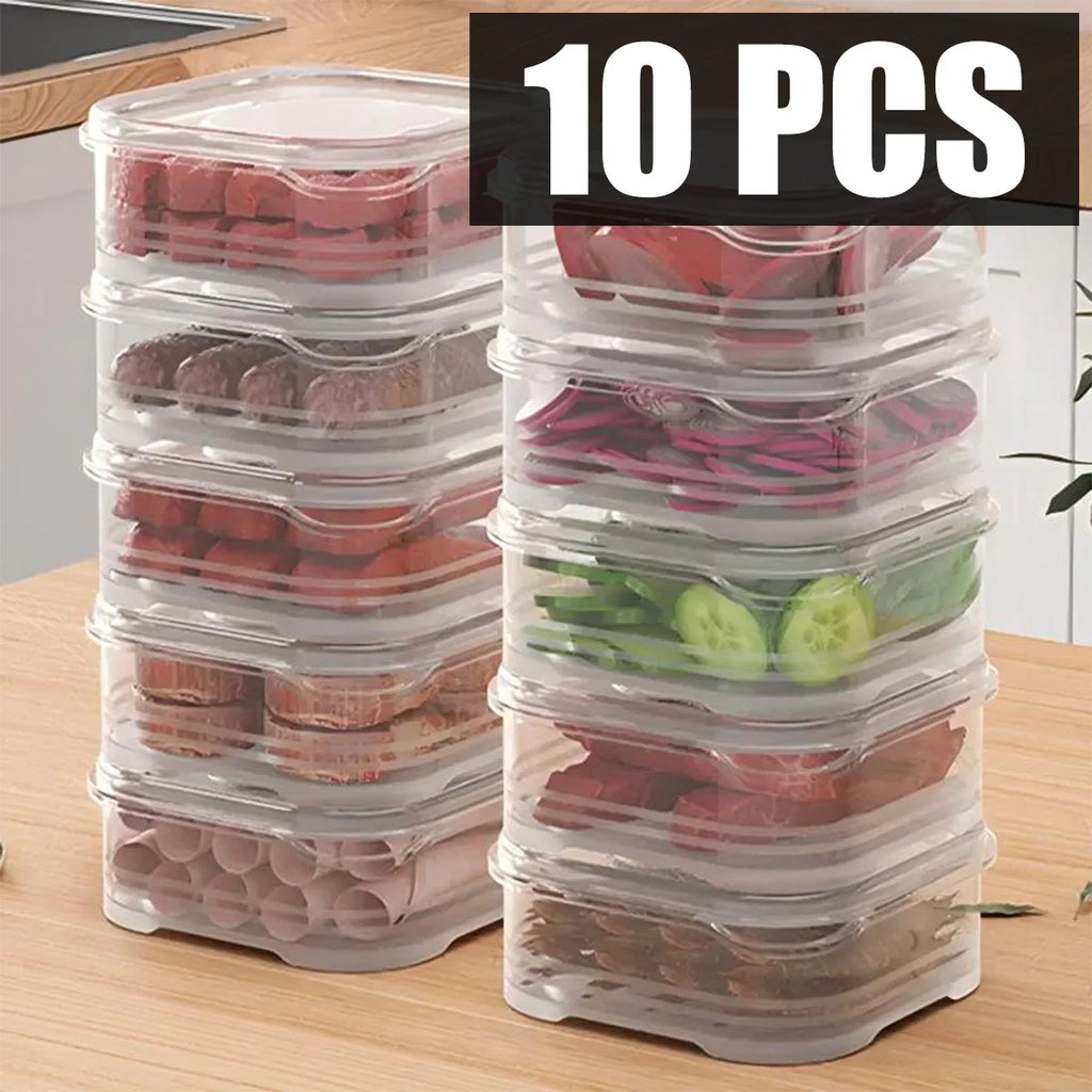 Caja de almacenamiento multifunción para refrigerador, caja de almacenamiento de alimentos para cocina, 10 Uds.