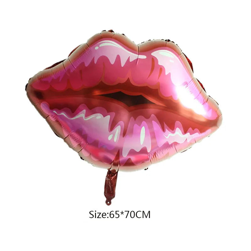 Día de San Valentín corazón rojo te amo labios rojos Rosa flor globos de aluminio decoración de boda aniversario despedida de soltera suministros para fiesta