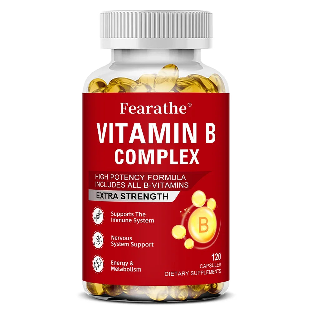 Complejo de Vitamina B Fearathe | B12, B2, B3, B6, Ácido Fólico y Biotina para Energía e Inmunidad