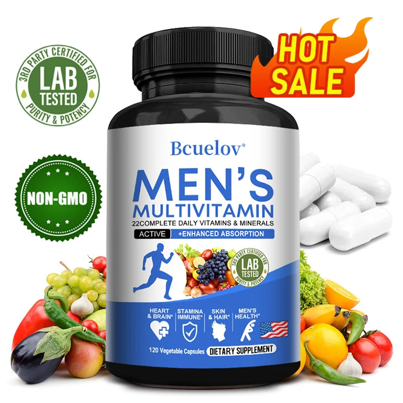 Multivitamina Completa para Hombres Didacat | Vitaminas A, C, D, E, Zinc y B12 para Energía, Inmunidad y Bienestar Integral