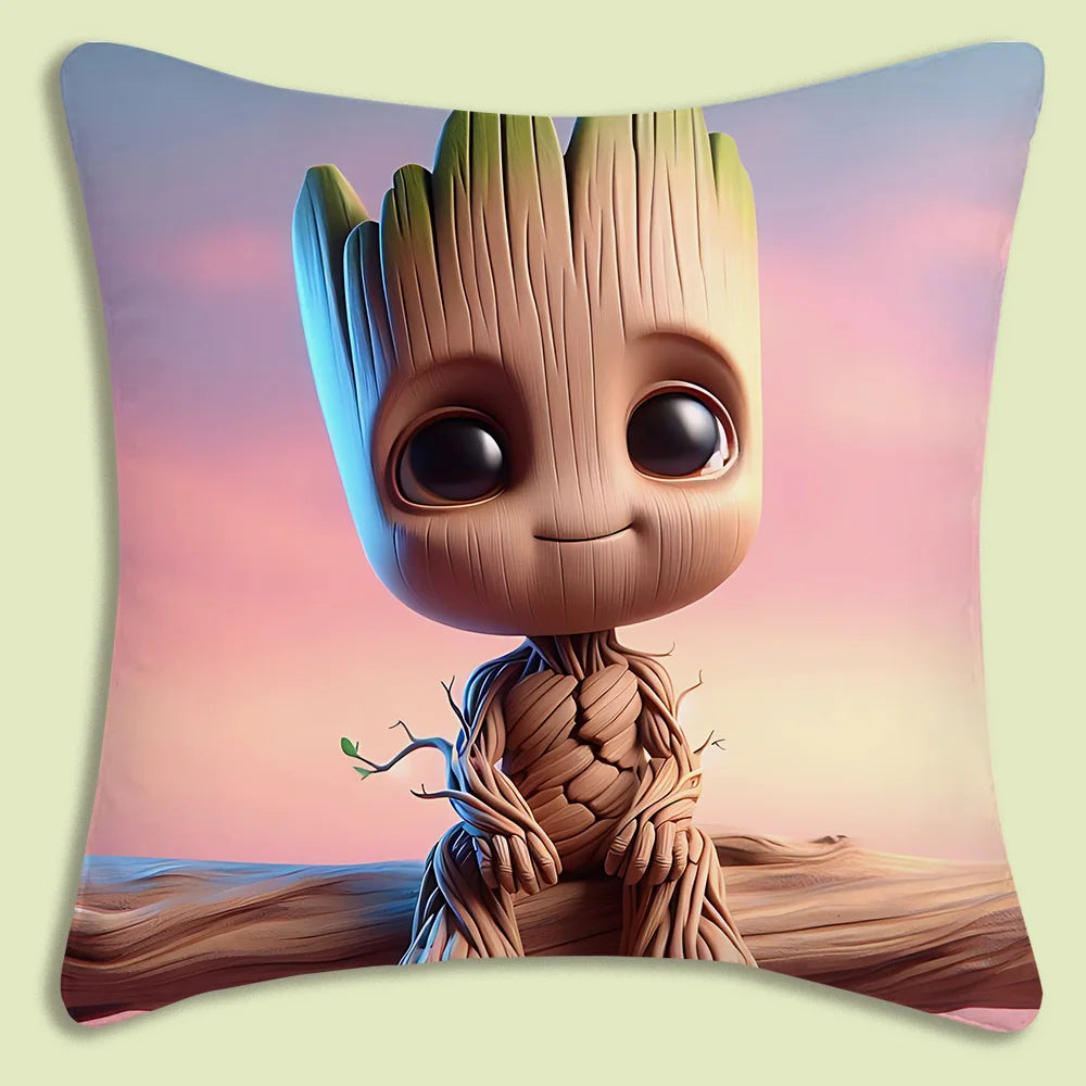 Fundas de Almohada Decorativas MINISO con Dibujos Animados Felpa Suave, Estampado Doble Cara | Ideal para Sofá, Cama y Hogar