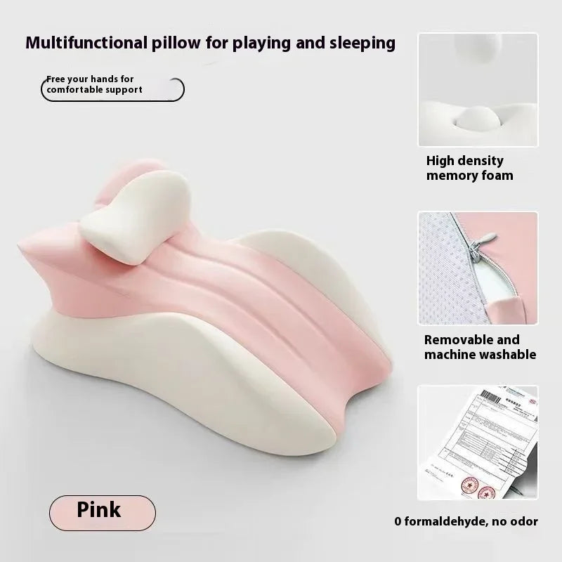 Almohada tumbada multifuncional para cama de noche, cojín de lectura propensa, almohada para teléfono, artefacto para dormir, cojín