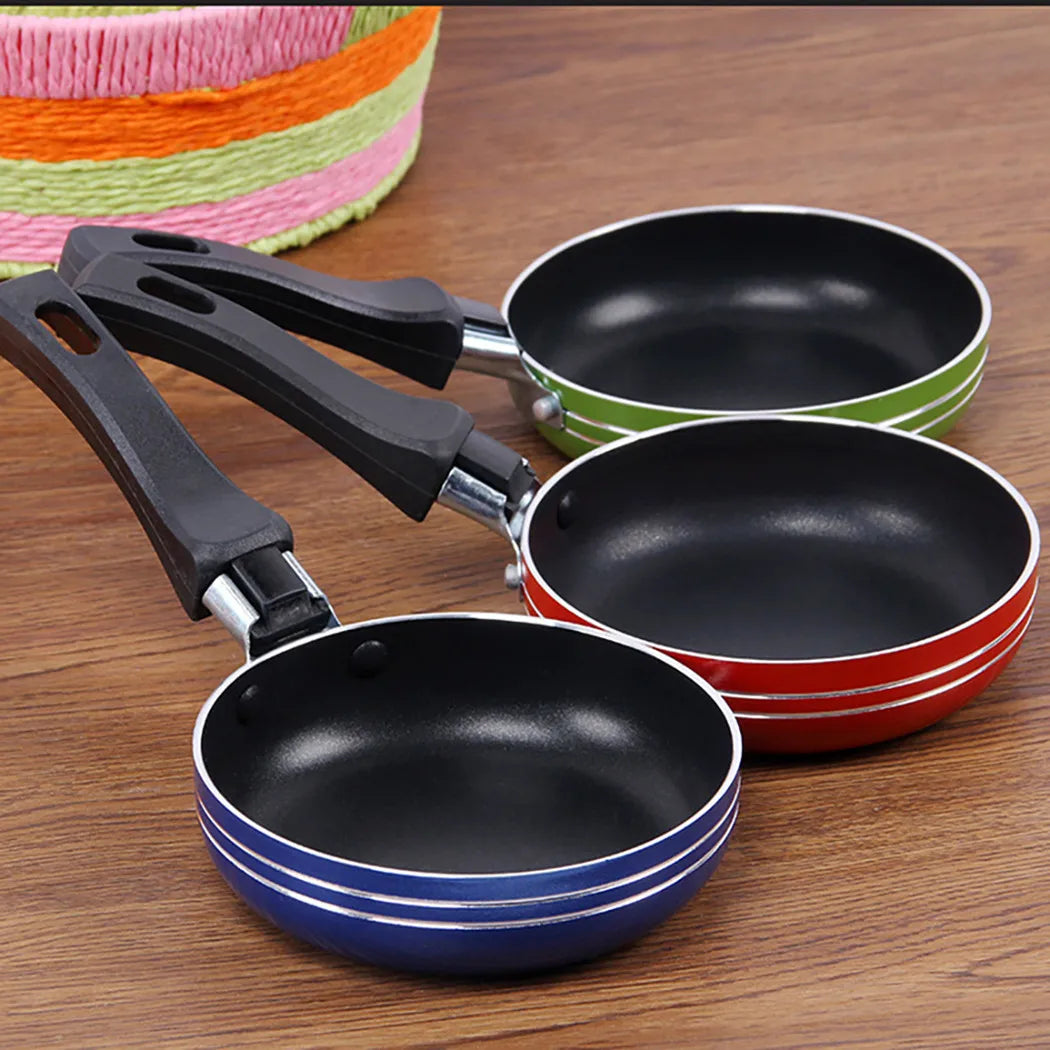 Mini sartén antiadherente de acero de 12cm/14cm/16/18cm, cacerola de Color aleatorio para utensilios de cocina