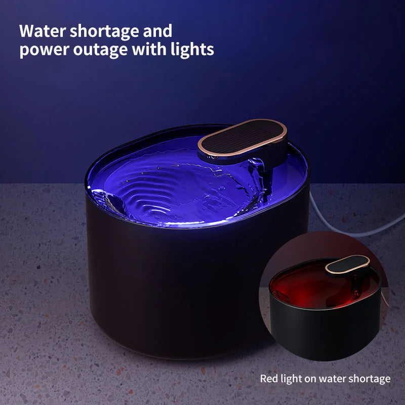 Fuente de agua para gatos de 3L con Sensor de movimiento, dispensador automático de agua para perros con luz LED, fuente de agua potable ultra silenciosa para mascotas