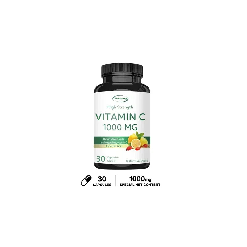 Vitamina C 1000 mg Xemenry | Refuerzo Inmunológico, Antioxidante y Apoyo para Piel, Corazón y Dientes