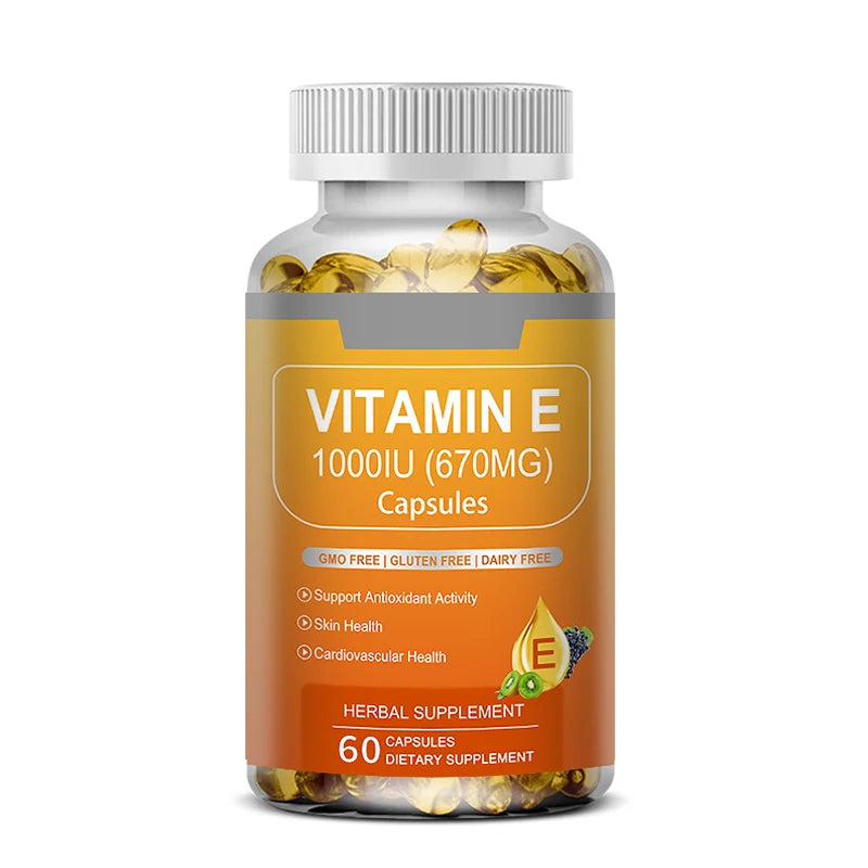Vitamina E Bunkell | Antioxidante para Piel Hidratada, Salud Ocular y Apoyo al Sistema Inmunológico (30 / 60 / 120 cápsulas)