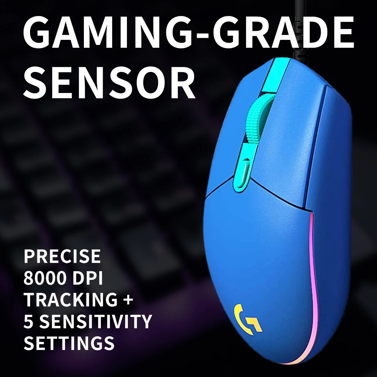 🖱️ Mouse Gamer con Cable Logitech G203 Precisión Profesional, 6 Botones Programables y Diseño Ergonómico