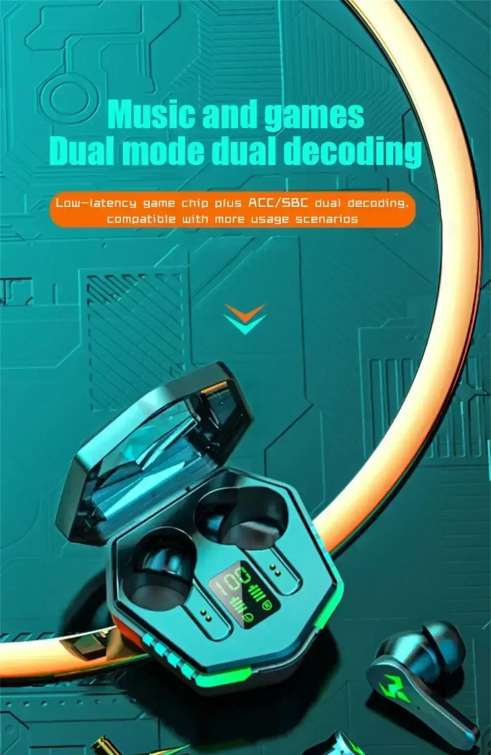 Auriculares Inalámbricos TWS con Pantalla Digital - Bluetooth para Gaming