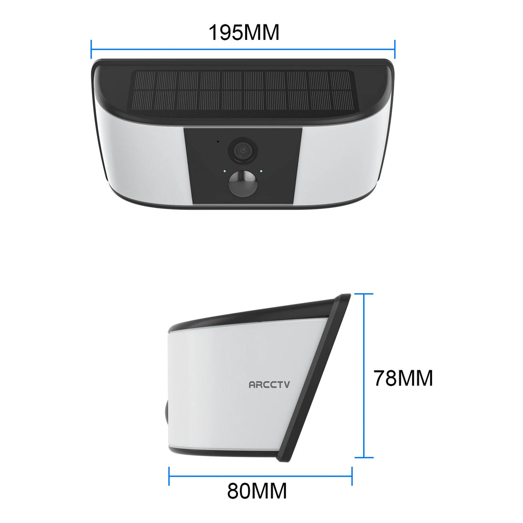 Cámara Solar de Seguridad ARCCTV 2K WiFi - Exterior con Reflector, Detección Humana y Audio Bidireccional