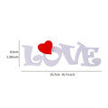 1 unidad, día de San Valentín, un artículo decorativo con una letra de snowboard "LOVE" y una decoración de corazón rojo.