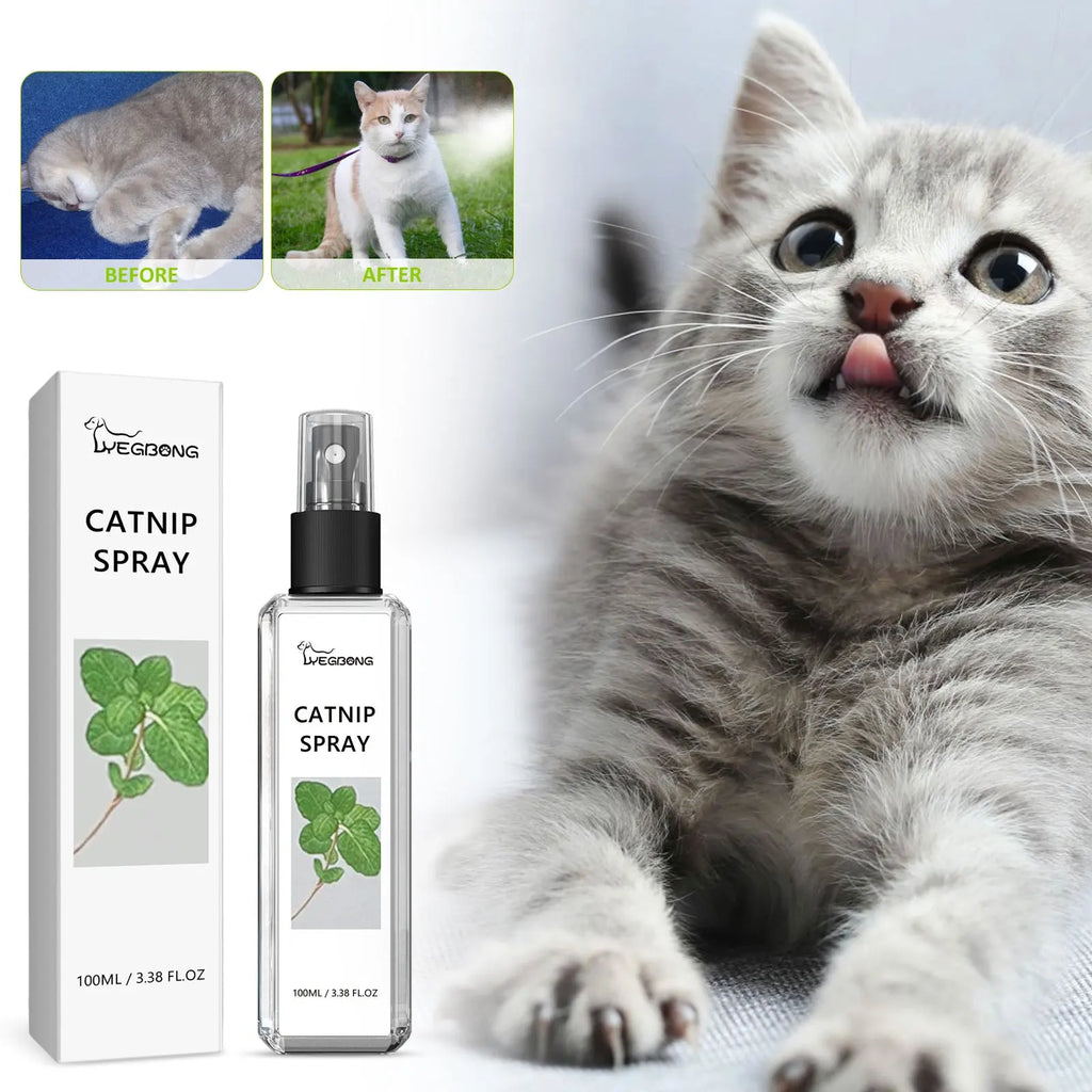 Spray de Hierba Gatera para Gatos 100 ml – Calmante Natural, Entrenamiento y Diversión con Menta
