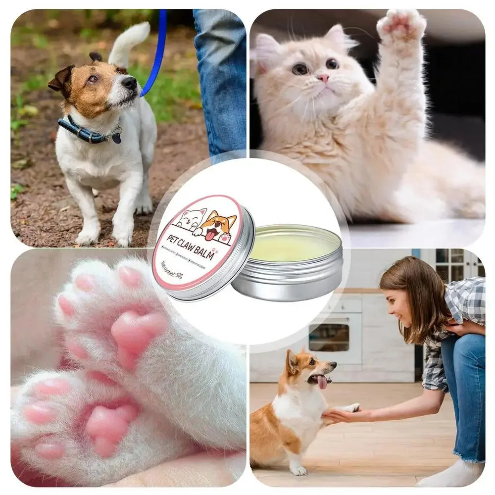 Bálsamo para patas de gatos, 50g, crema protectora para patas de perros y gatos, Protector de nariz para mascotas, hidratante, grietas para mascotas, accesorios de reparación de pies para gatos