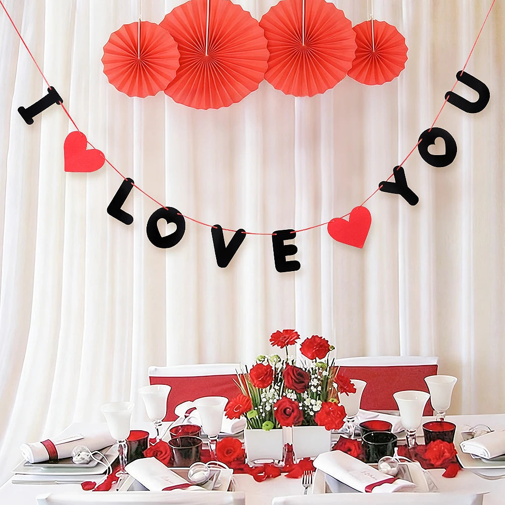 Adornos colgantes con letras I LOVE YOU para el Día de San Valentín, regalo, decoración de boda, decoración del hogar, suministros para fiestas, accesorios de diseño de escena