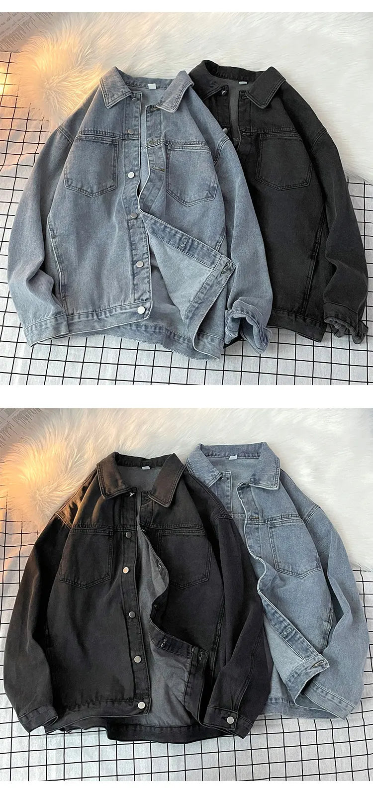 Chaqueta vaquera retro americana para hombre, estilo casual coreano, tendencia de primavera y otoño, ropa de trabajo, estilo ...