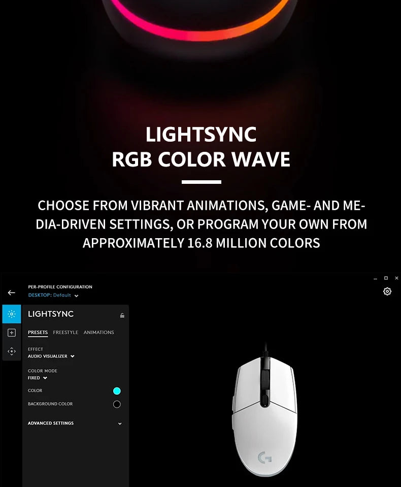 Mouse Gamer Logitech G102 | Sensor de Alta Precisión, Iluminación RGB y Rendimiento Duradero