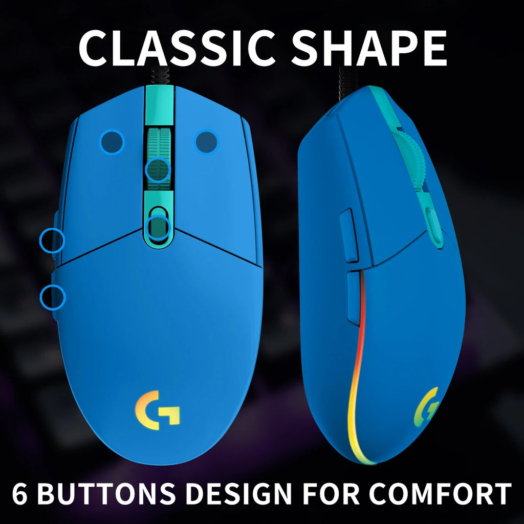 Mouse Gamer Logitech G203 | Precisión y Velocidad para Jugadores Casuales y Competitivos