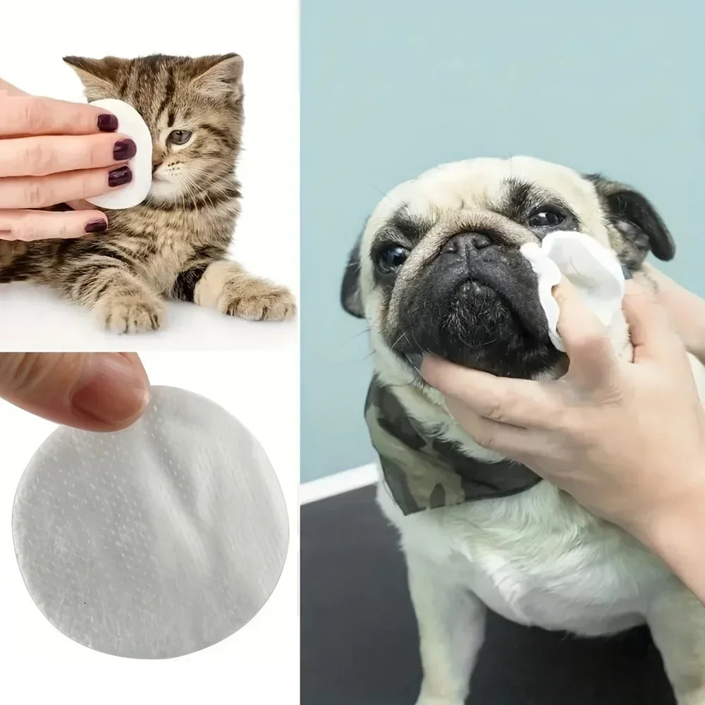 Toallitas de Limpieza para Ojos de Mascotas - Quitamanchas Suaves para Perros y Gatos (200 pcs)
