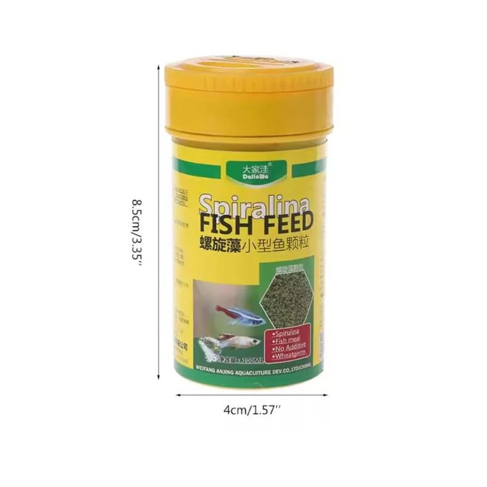 100ml peces tropicales espirulina comida gránulo pescado nutrición comida para acuario pecera Color mejorado alimentación alimentador suministros