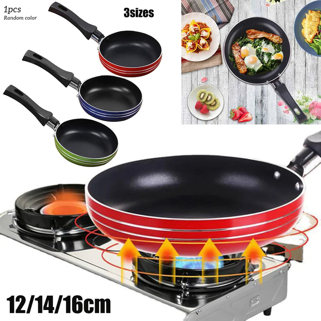 Mini sartén antiadherente de acero de 12cm/14cm/16/18cm, cacerola de Color aleatorio para utensilios de cocina