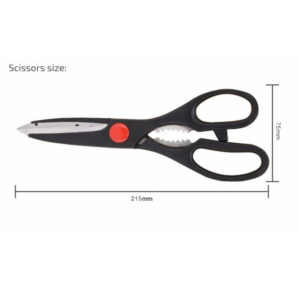 ✂️ Tijeras de Cocina Multifuncionales de Acero Inoxidable Afiladas, Seguras y Duraderas | Incluyen Cascanueces Integrado