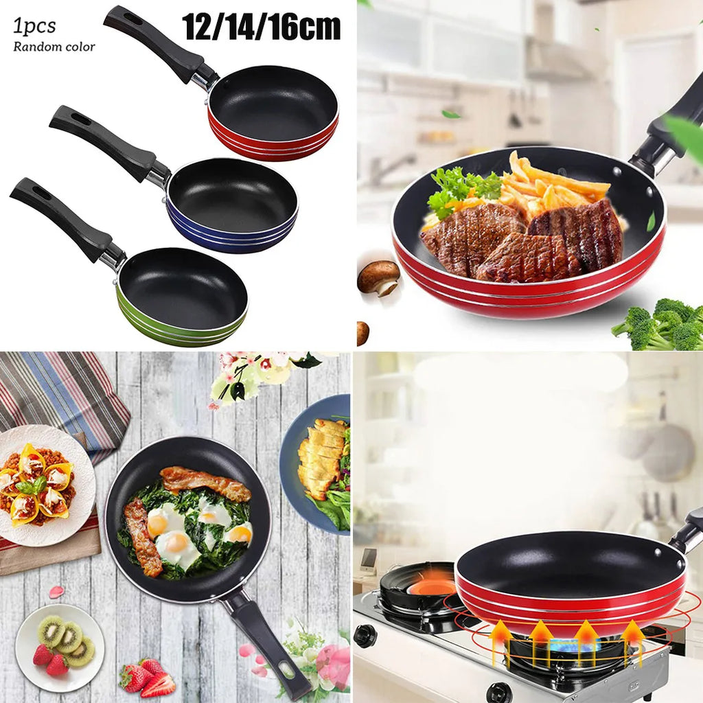 Mini sartén antiadherente de acero de 12cm/14cm/16/18cm, cacerola de Color aleatorio para utensilios de cocina