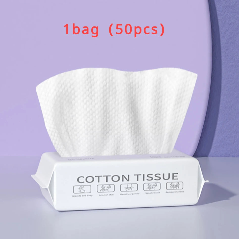 Toallas Faciales Desechables para Spa y Salón - 50 Hojas de Microfibra 20x15cm