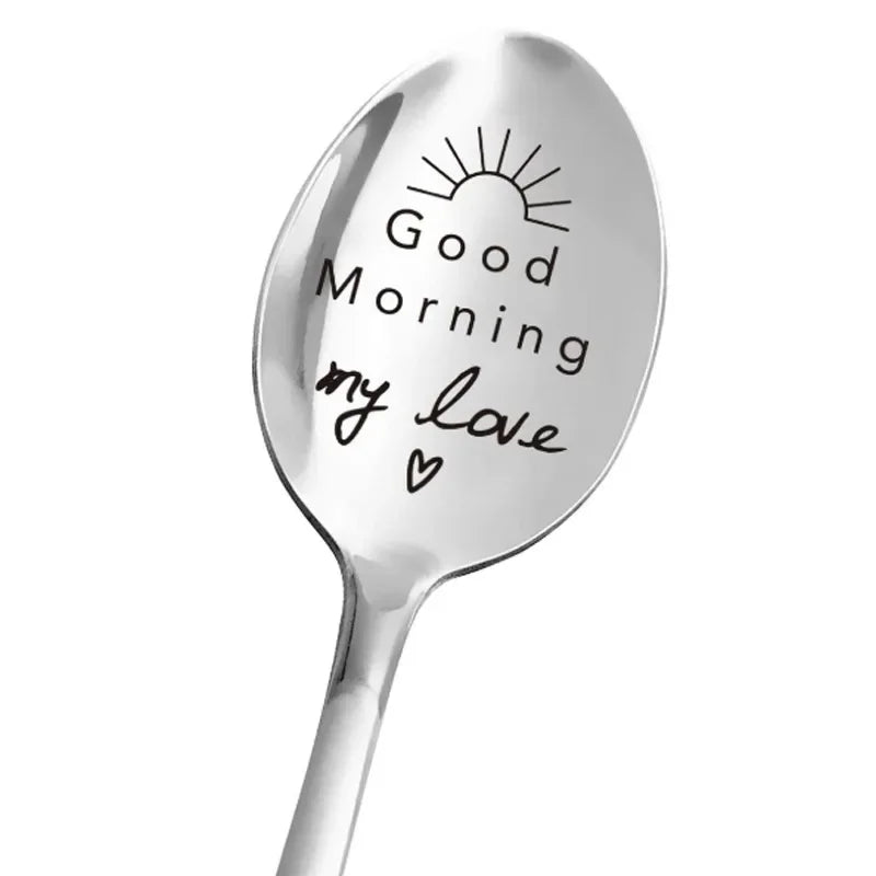 Regalo del Día de San Valentín, cucharas de café con leche de acero inoxidable, letras de amor, recuerdos de boda, regalo de aniversario para novia y novio
