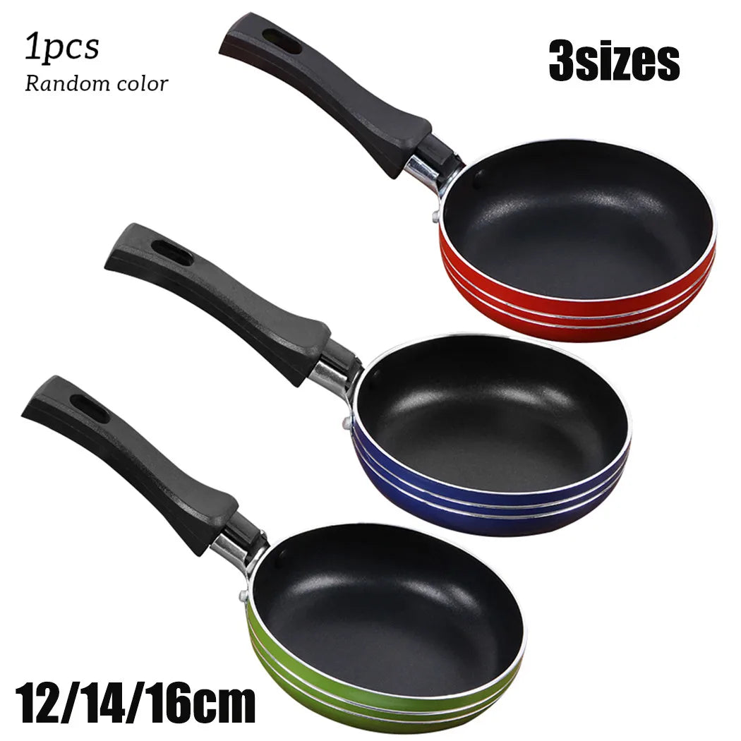 Mini sartén antiadherente de acero de 12cm/14cm/16/18cm, cacerola de Color aleatorio para utensilios de cocina
