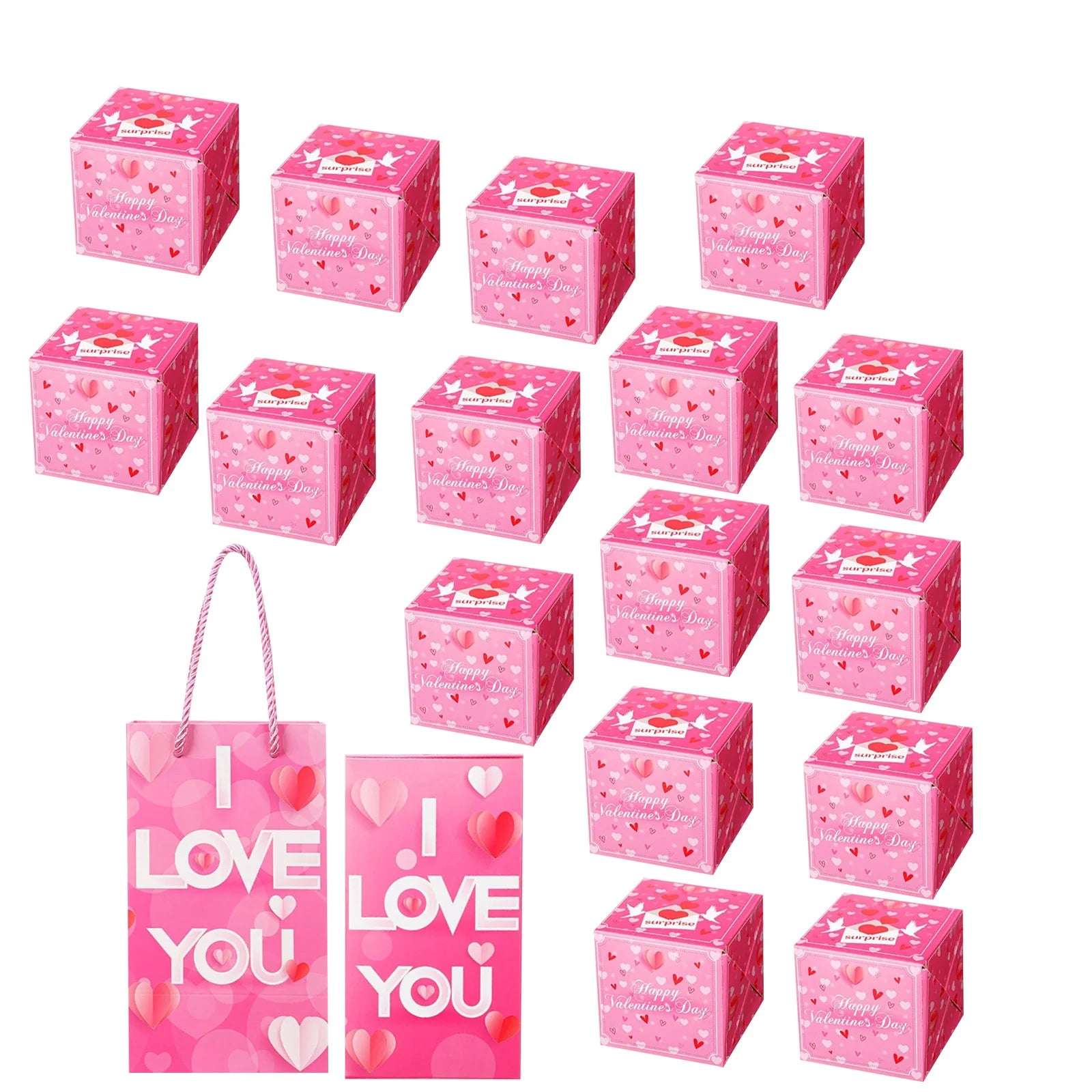 Caja de regalo de rebote sorpresa con tema de amor para el Día de San Valentín, caja de efectivo para regalo de cumpleaños, caja de regalo emergente para dinero, recuerdos de fiesta de San Valentín, 6 uds.