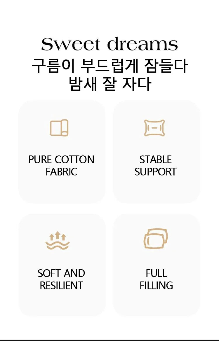 Almohada de Cuerpo Completo de Algodón 100% - Almohada Larga para Dormir con Funda Suave