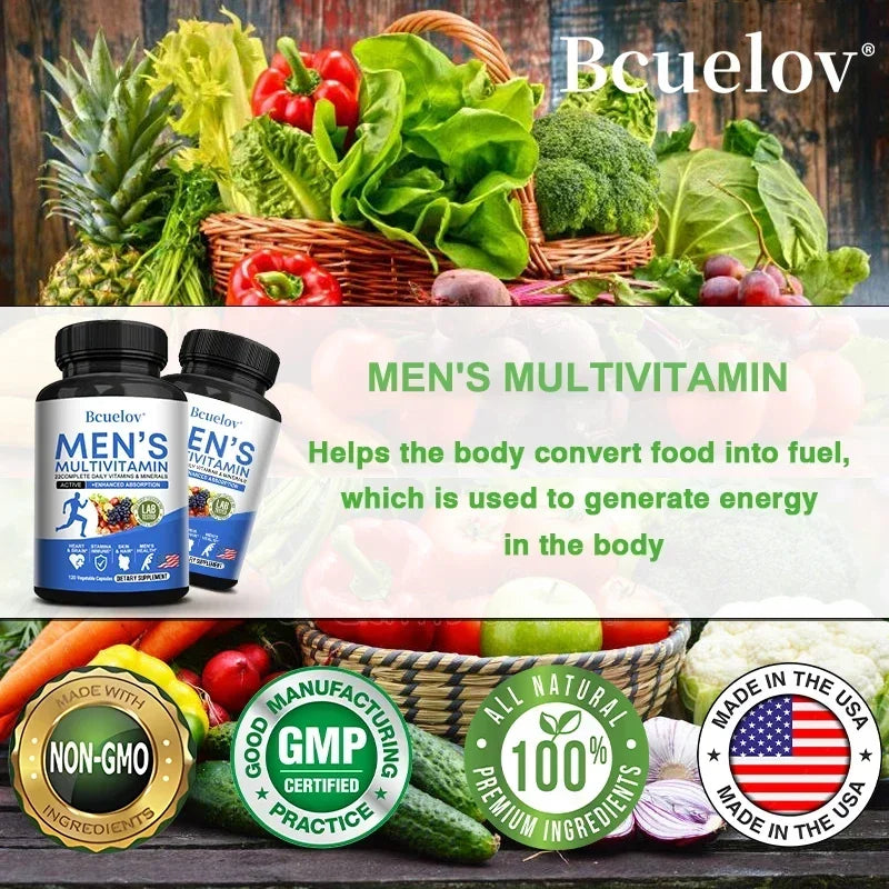 Multivitamina Completa para Hombres Didacat | Vitaminas A, C, D, E, Zinc y B12 para Energía, Inmunidad y Bienestar Integral