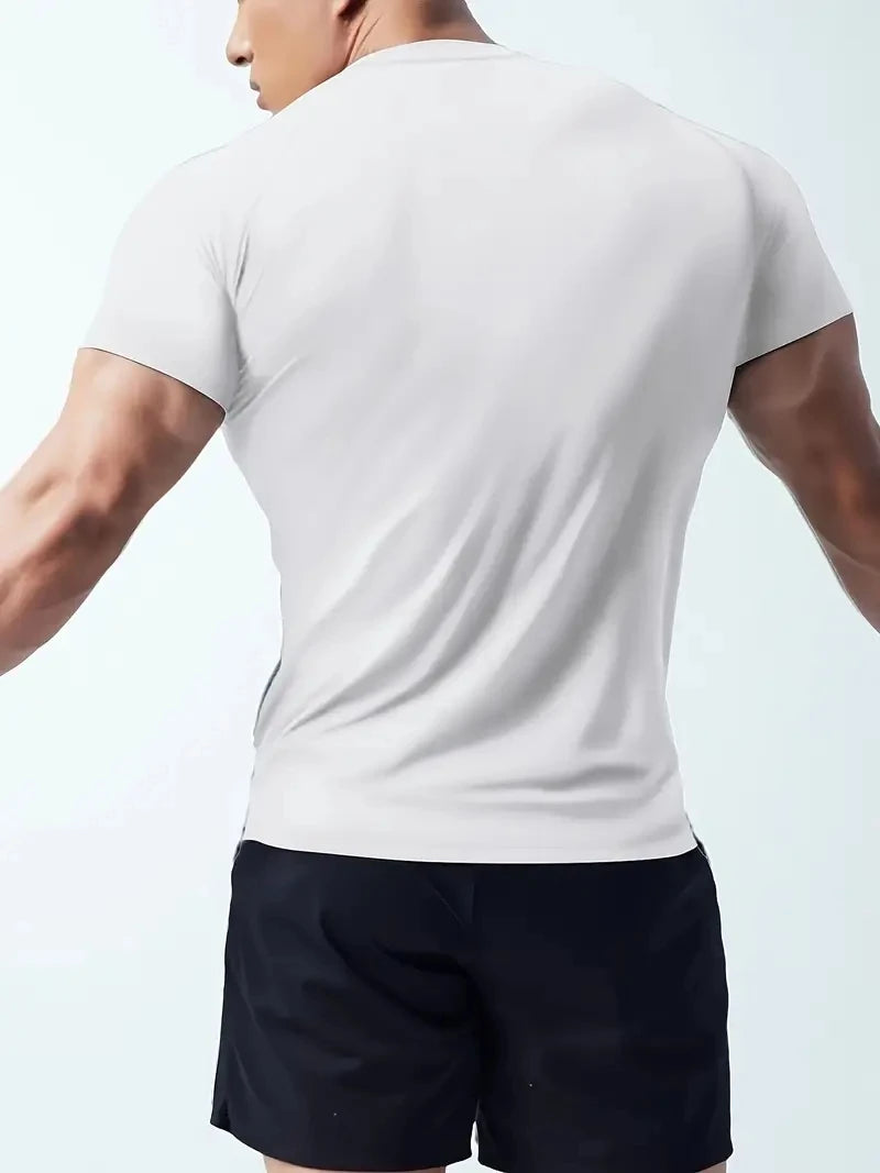 👕 Camiseta Fitness Deportiva para Hombre Transpirable, Alta Elasticidad y Secado Rápido | Ideal para Correr y Entrenar