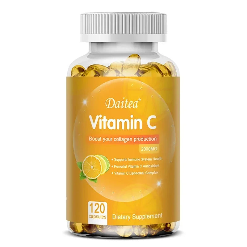Vitamina C 2000 mg Daitea | Antioxidante Potente para Inmunidad, Piel, Cabello y Uñas