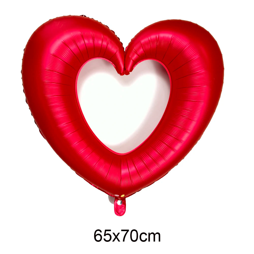 Día de San Valentín corazón rojo te amo labios rojos Rosa flor globos de aluminio decoración de boda aniversario despedida de soltera suministros para fiesta
