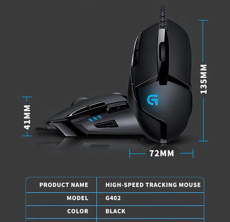 Mouse Gamer Logitech G402 | Diseño Confiable y Alta Precisión para Gamers Profesionales