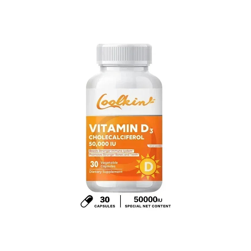 Vitamina D3 50,000 UI Xemenry | Apoyo para Huesos Fuertes, Función Muscular, Sistema Nervioso e Inmunidad