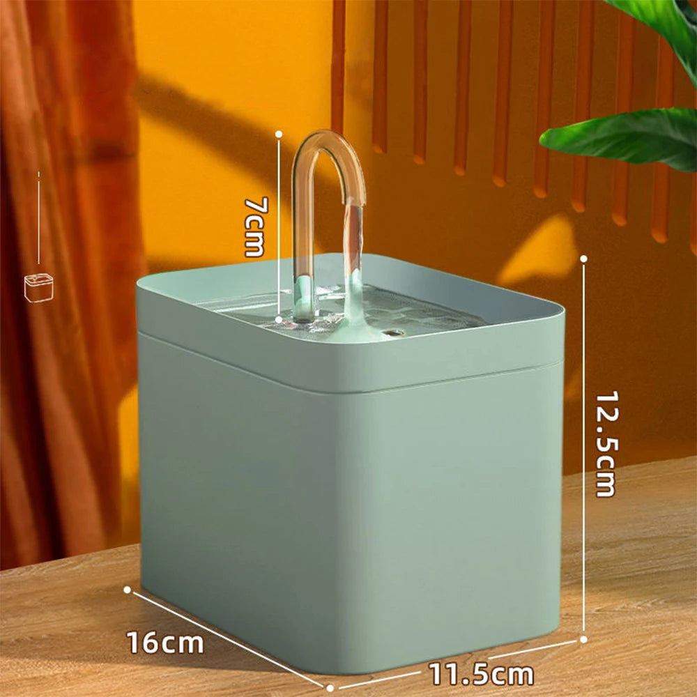 Fuente de Agua Automática para Gatos 1.5L – Bebedero Ultrasilencioso con Sistema de Filtración Recirculante