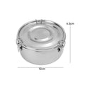 Caja de mantenimiento fresco de acero inoxidable, fiambrera sellada con hebilla, contenedor de comida redondo, contenedor organizador de frutas para refrigerador, 1/3 Uds.