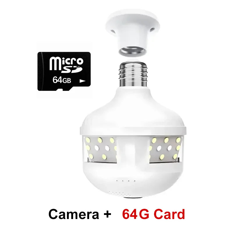 Cámara Bombilla WiFi V380 Pro 6MP E27 - Visión 360° Panorámica, Nocturna Color y Audio Bidireccional