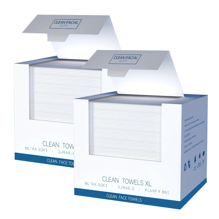 Toallitas Faciales Desechables 26x30cm - Limpieza Profunda Gruesas (40 pcs)