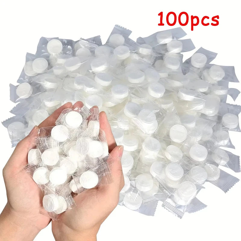 Toallitas Comprimidas Desechables para Limpieza Facial - 50 Piezas Portátiles