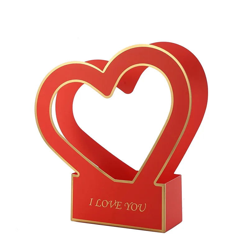 Caja de embalaje del Día de San Valentín, caja de embalaje de amor de flores de cartón blanco, bolsa de regalo de decoración de boda, Color sólido para regalo de flores