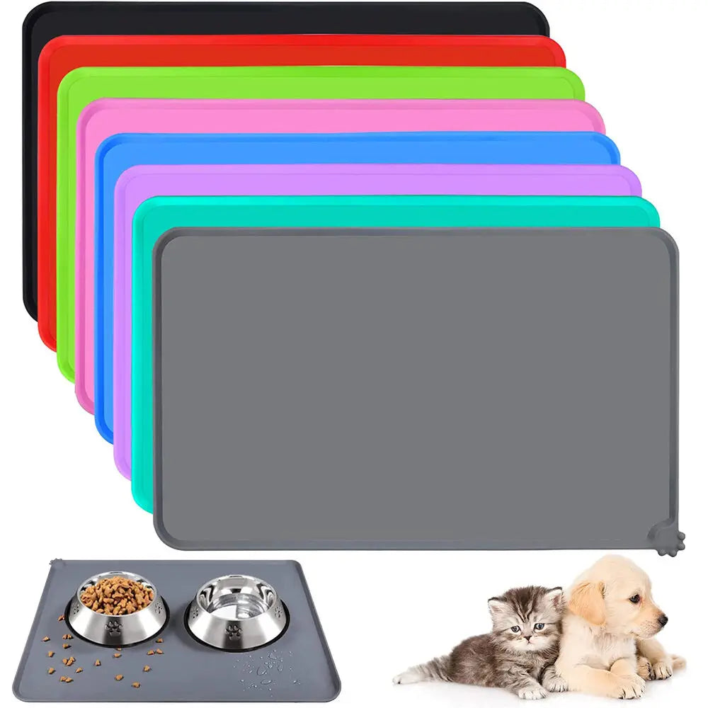 Tapete de Silicona para Comederos de Perros y Gatos – Impermeable, Antideslizante y Fácil de Limpiar
