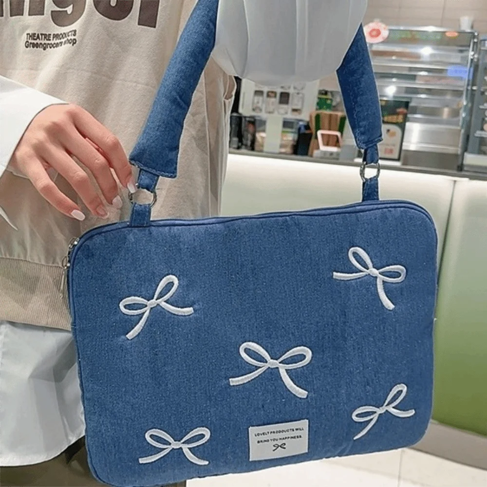 Bolso para Laptop 14" con Lazo Bordado - Funda Acolchada Antigolpes Elegante