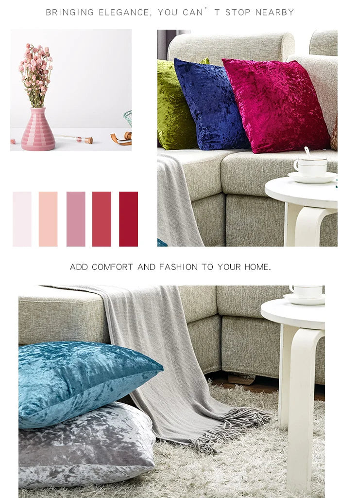 Almohada de terciopelo para sala de estar, cubierta de almohada supersuave de 60x60 cm, utilizada para lanzar sofá, decoración brillante
