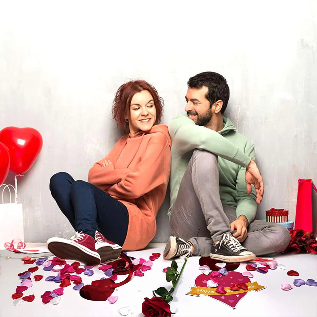 200 Uds. De tela acolchada romántica para el Día de San Valentín, pétalos de lanzamiento, corazones de amor para mesa y alfombra, decoración para fiesta de boda