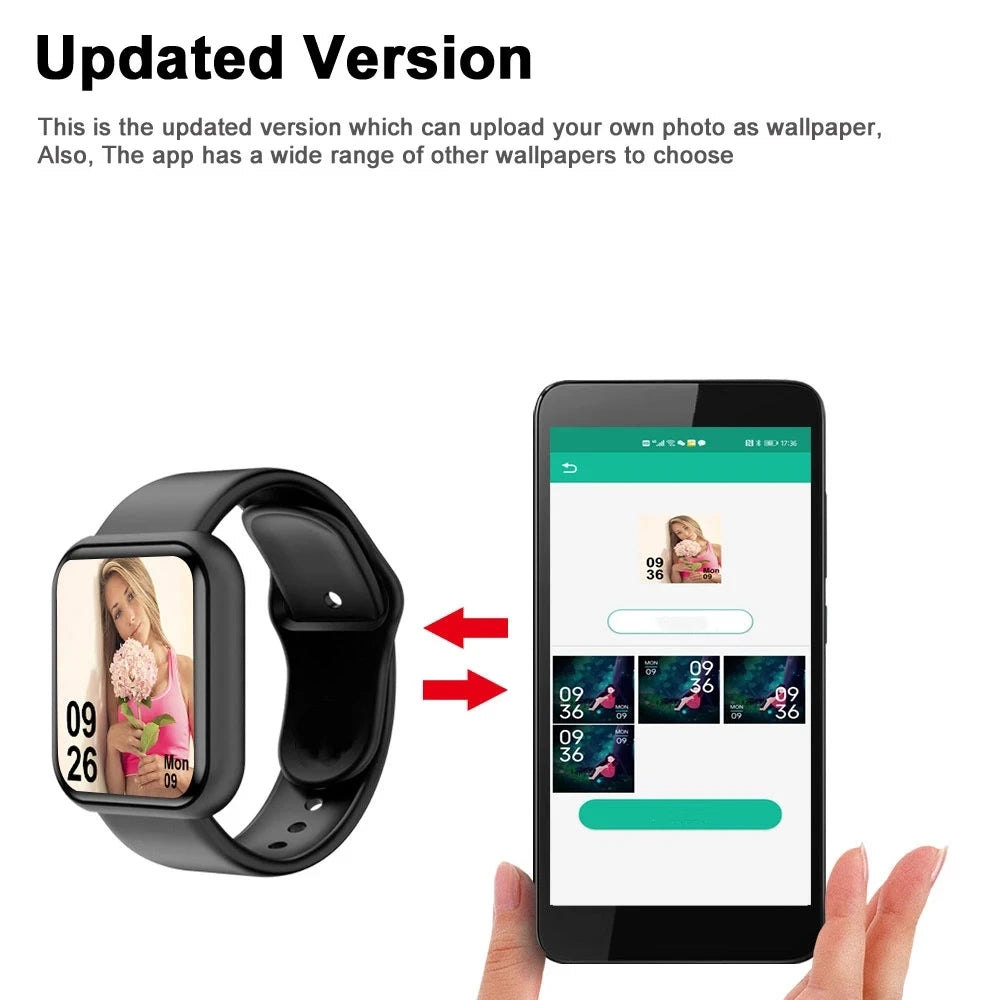 Smartwatch Reloj Inteligente para Hombre y Mujer - Monitor de Fitness con Mensajes - Pulsera Deportiva para Android e iOS