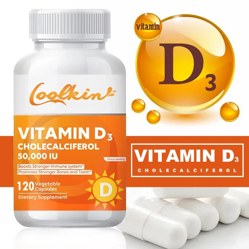 Vitamina D3 50,000 UI Xemenry | Apoyo para Huesos Fuertes, Función Muscular, Sistema Nervioso e Inmunidad